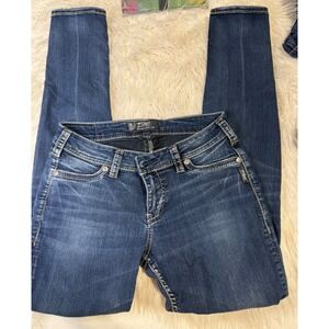 Silver Jeans Co Suki Mid Super Skinny Dark Wash Denim Jeans W29 L31 L93001SSF382